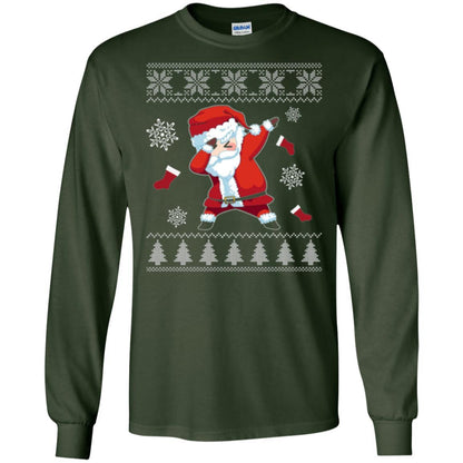 Christmas T-shirt Dabbing Santa Claus Forest Green