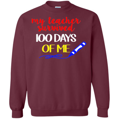 Student T-shirt My Teacher Survived 100 Days Of Me Maroon