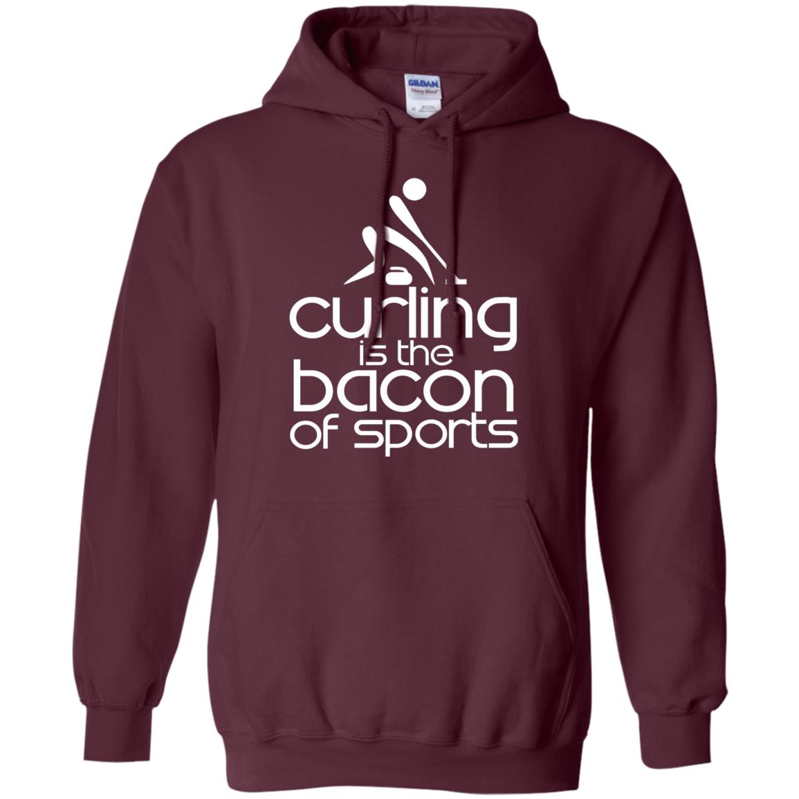 Funny Curling Is The Bacon Of Sports T-shirt Maroon