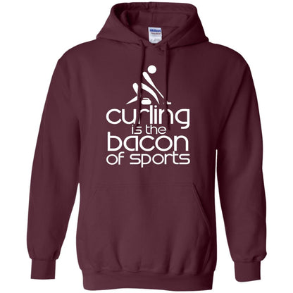 Funny Curling Is The Bacon Of Sports T-shirt Maroon
