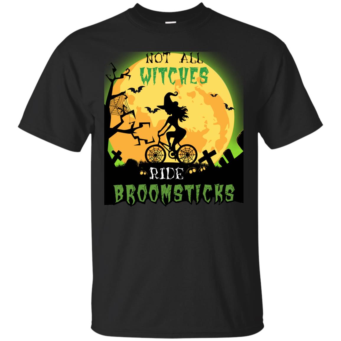 Not All Witches Ride Broomsticks Witches Ride A Bicycle Funny Halloween Shirt Black