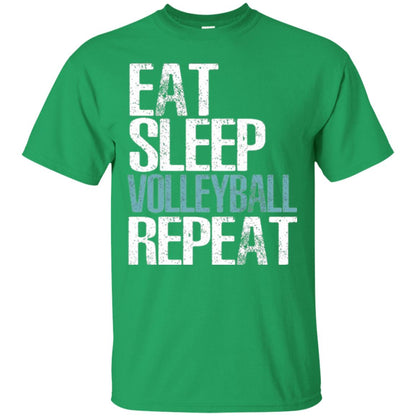 Volleyball T-shirt Eat Sleep Volleyball Repeat Irish Green