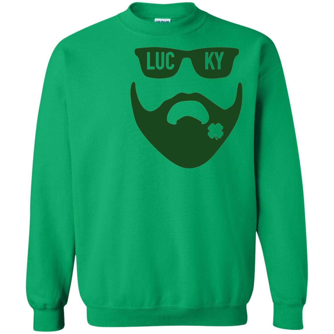 Green Bearded Clover Lucky Charm St. Patrick_s Day T-shirt Irish Green