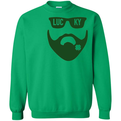 Green Bearded Clover Lucky Charm St. Patrick_s Day T-shirt Irish Green
