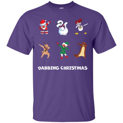 Dabbing Christmas T-shirt Purple