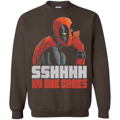 Marvel Deadpool T-shirt Sshhhh No One Cares Whisper Graphic Dark Chocolate