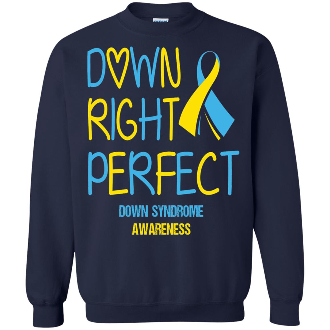 Down Right Perfect Down Syndrome Awareness T-shirt Navy