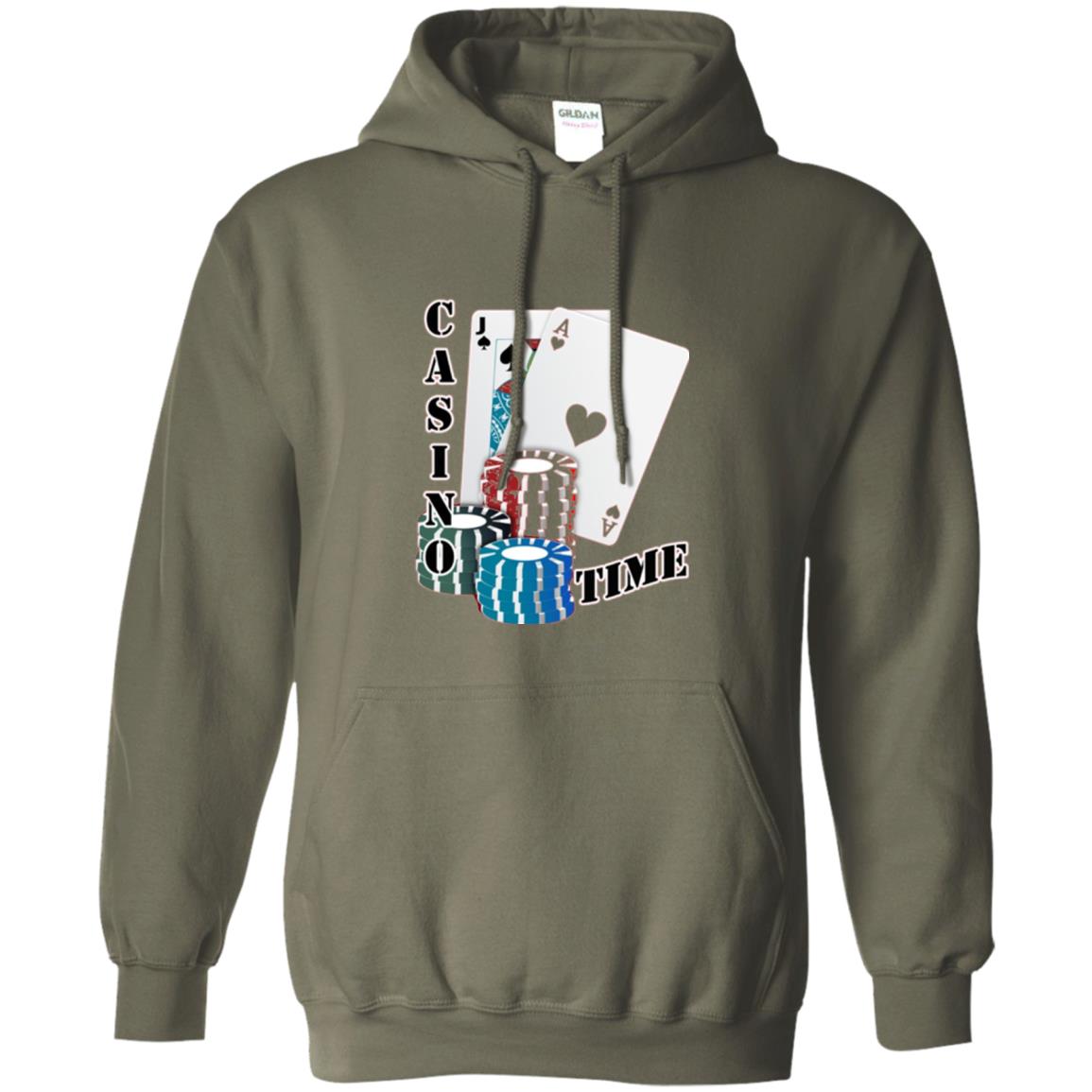 Fun Gambling T-shirt Casino Time Military Green