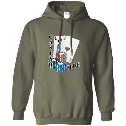Fun Gambling T-shirt Casino Time Military Green
