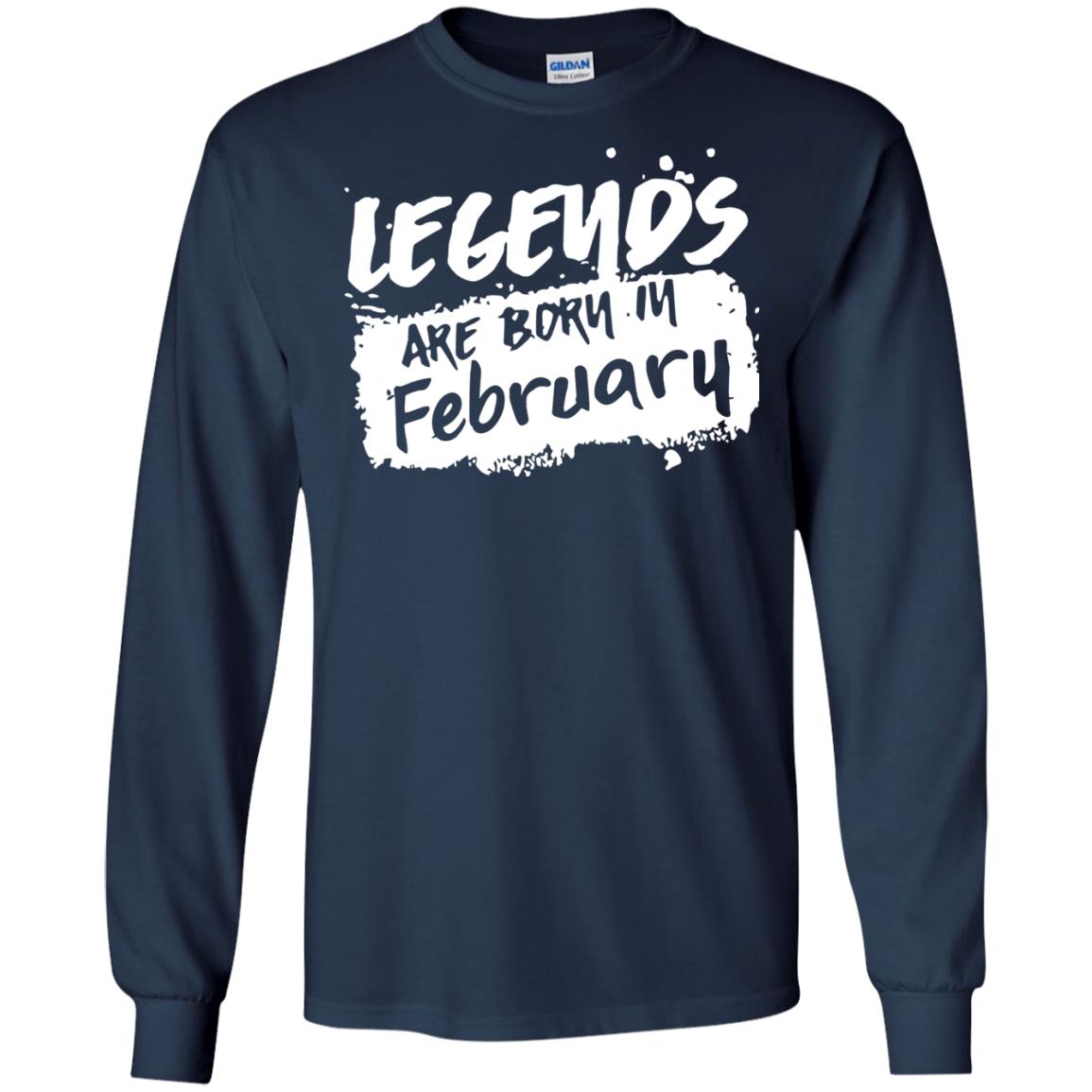 February Birthday Shirt Legends Are Born In February Navy