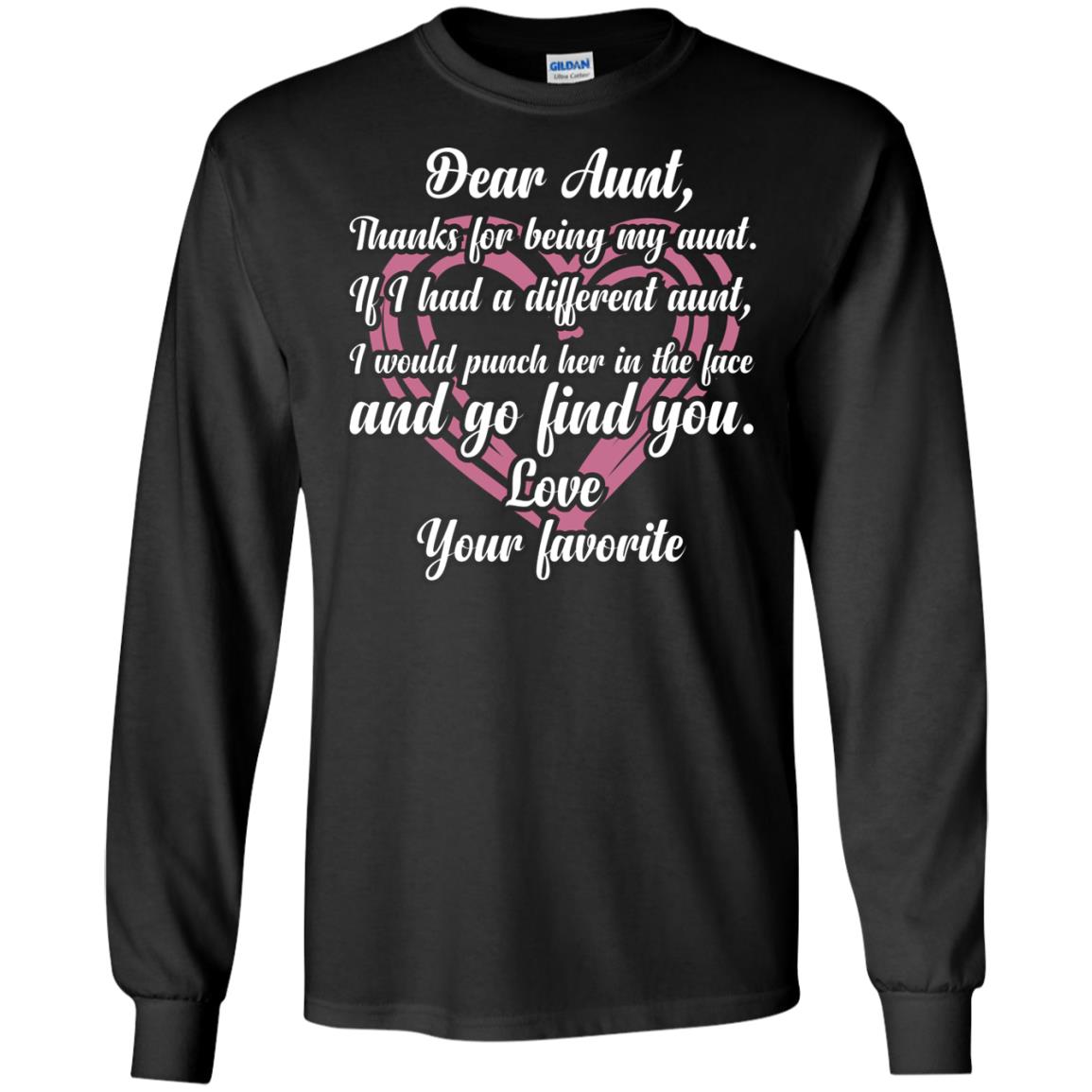 Dear Aunt Thank For Being My Aunt Family T-shirt Black