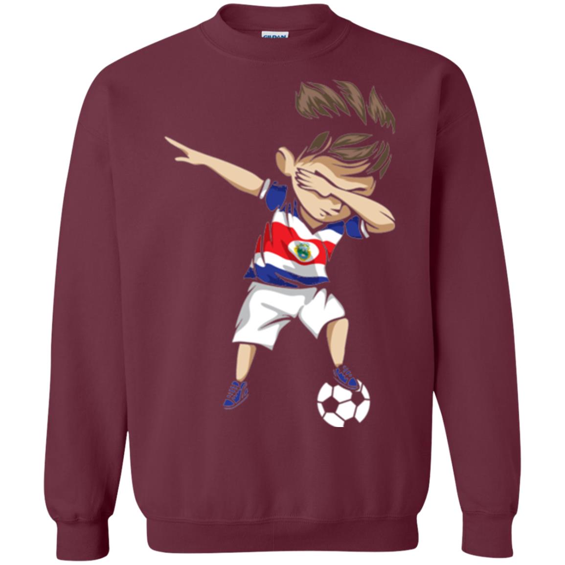 Dabbing Soccer Boy Costa Rica Jersey Football Shirt Maroon