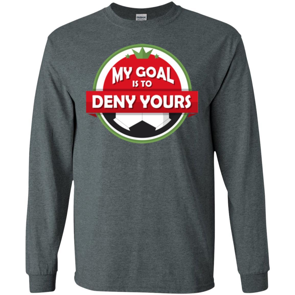 Soccer Christmas T-shirt My Goal Is To Deny Yours Dark Heather