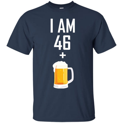 I Am 46 Plus 1 Beer 47th Birthday T-shirt Navy