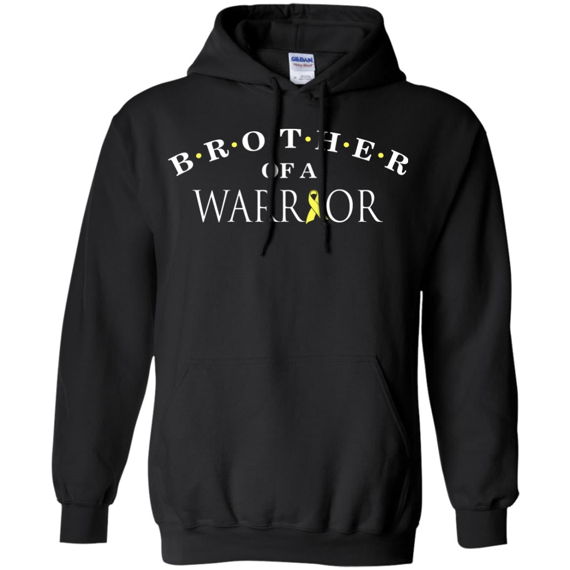 Brother Is A Warrior Childhood Cancer Awareness T-shirt Black