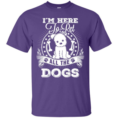 Dog Lover T-shirt I'm Here To Pet All The Dogs Purple