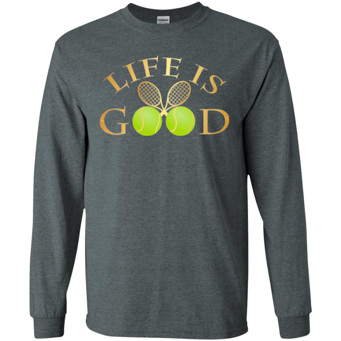 Tennis Lovers T-shirt Life Is Good Dark Heather