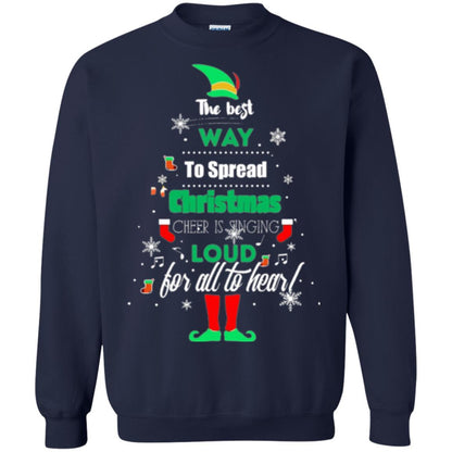 Elf Christmas T-shirt The Best Way To Spread Christmas Cheer Navy