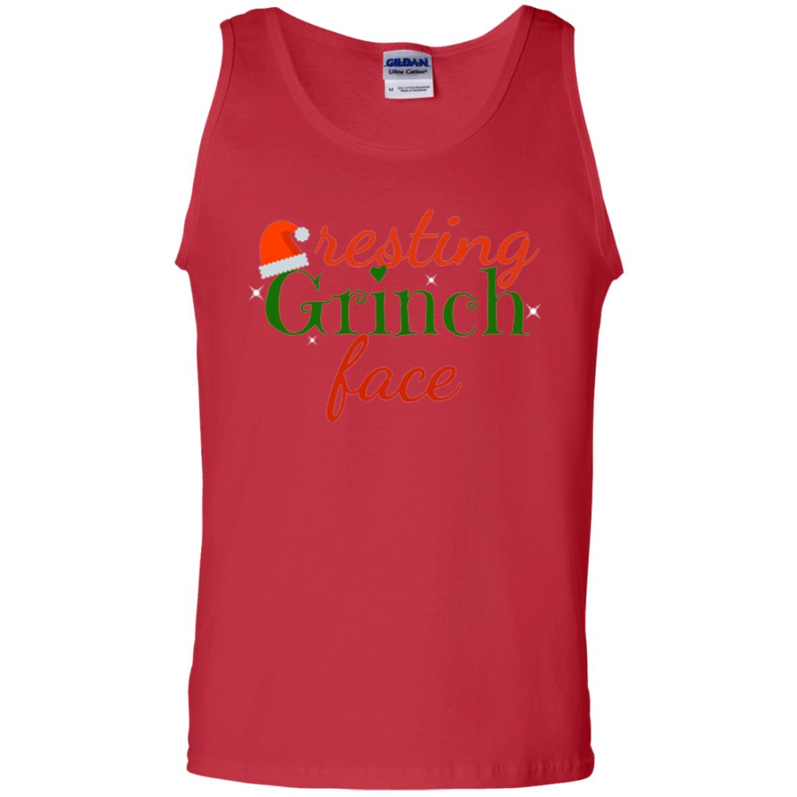Funny Christmas T-shirt Resting Grinch Face Red