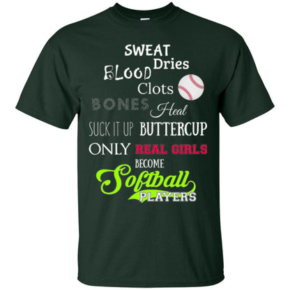 Softball T-shirt Sweet Dries Blood Clots Bones Forest Green