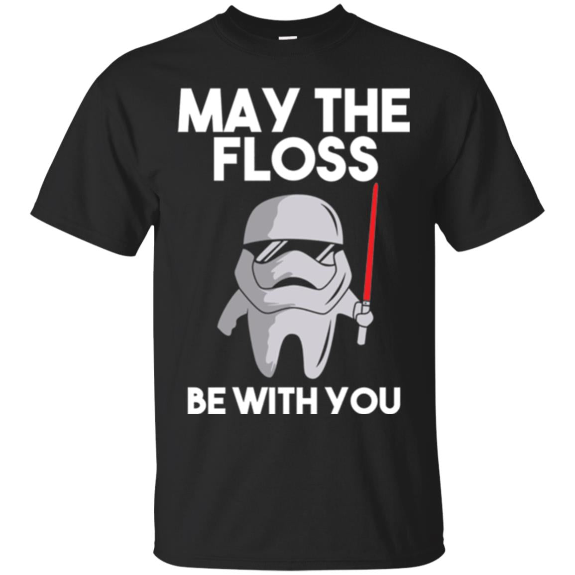 Dentist T-shirt May The Floss Be With You T-shirt Black