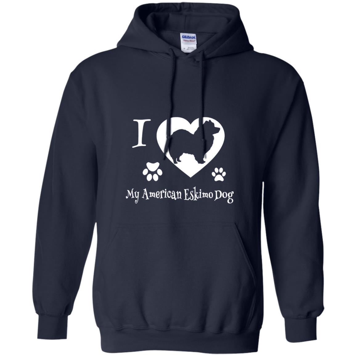 Dog Lover T-shirt I Love My American Eskimo Dog Navy
