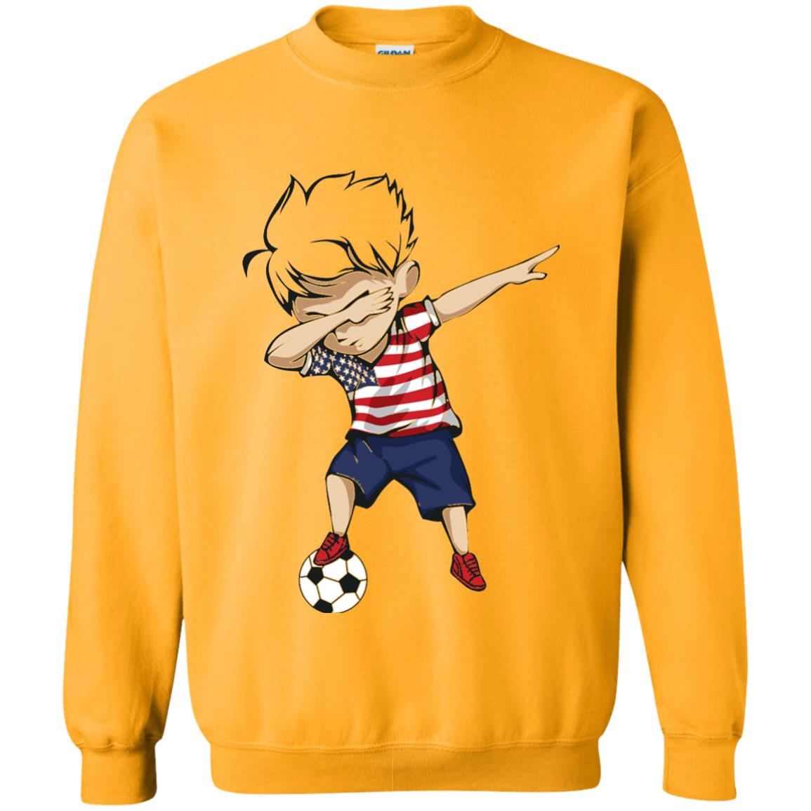 Dabbing Soccer Boy United States Jersey Shirt Usa Football Gold