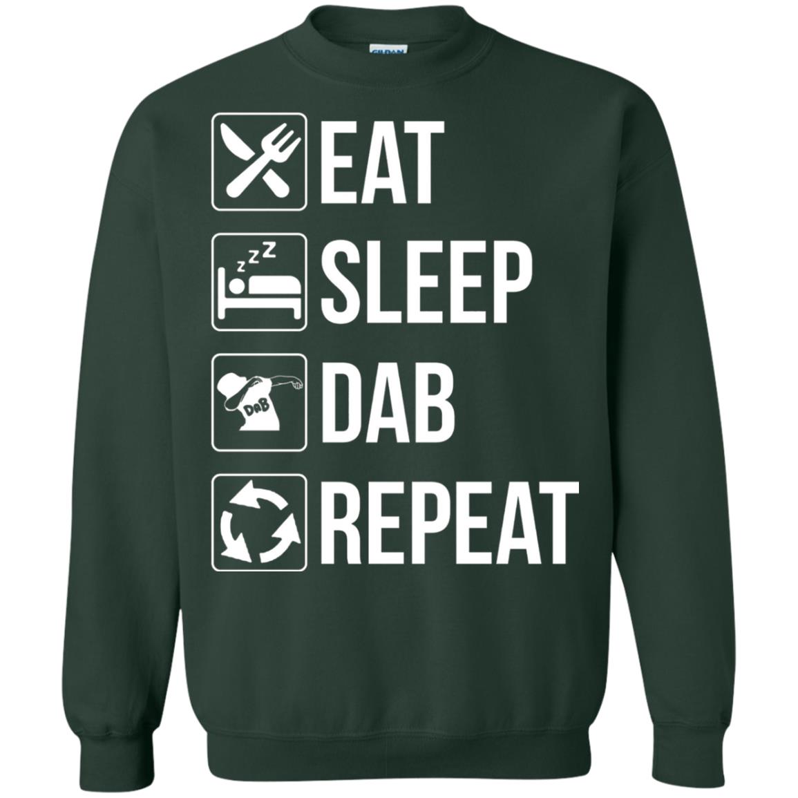 Funny Eat Sleep Dab Repeat T-shirt Forest Green