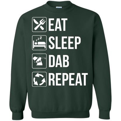 Funny Eat Sleep Dab Repeat T-shirt Forest Green