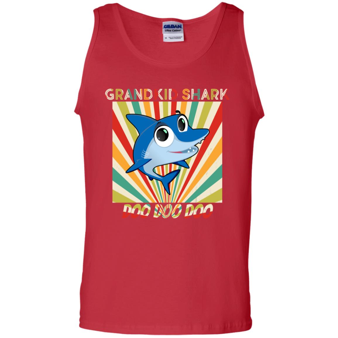 Grandkids Shark Doo Doo Doo Family Shark Gift Shirt Red