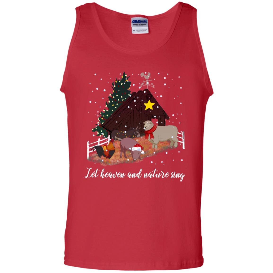 Let Heaven And Nature Sing Farming Farmer X-mas Gift Shirt Red