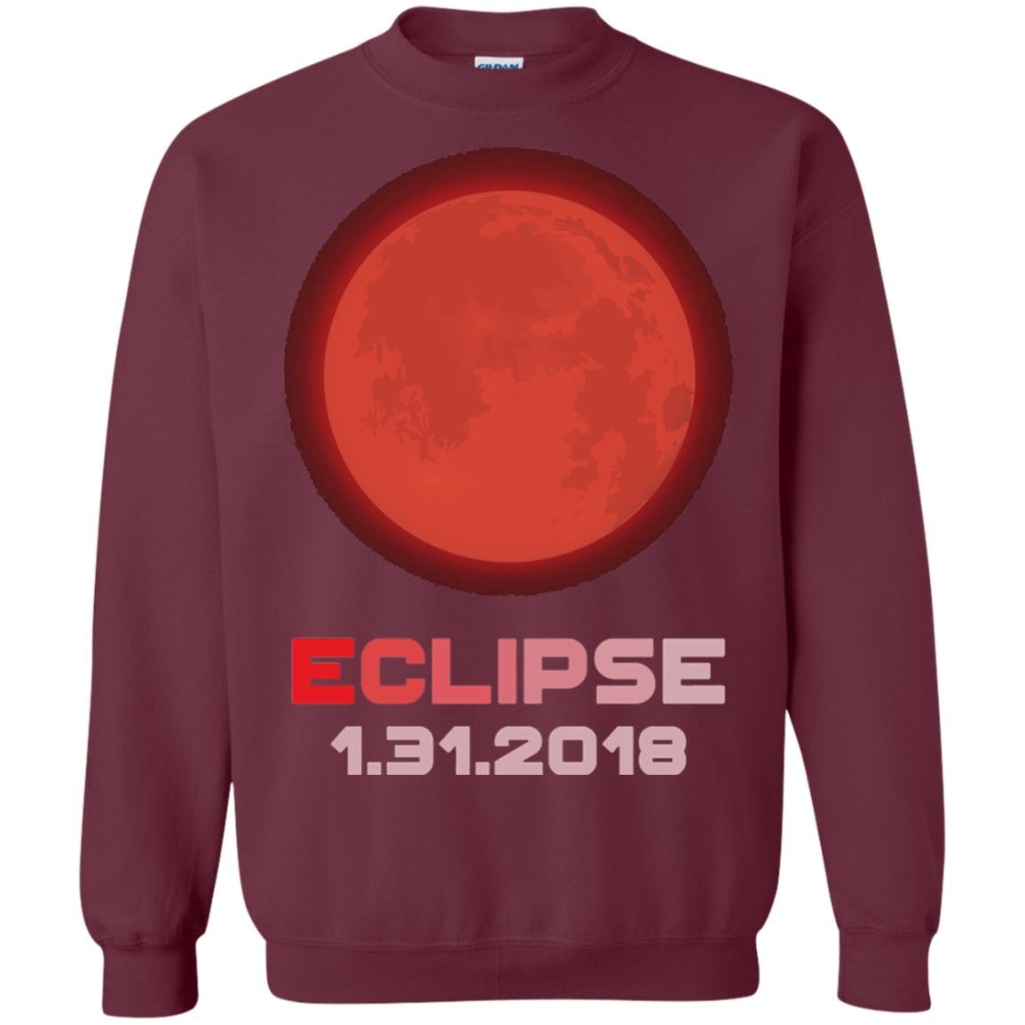 Eclipse January 31st 2018 Total Lunar Eclipse T-shirt Maroon