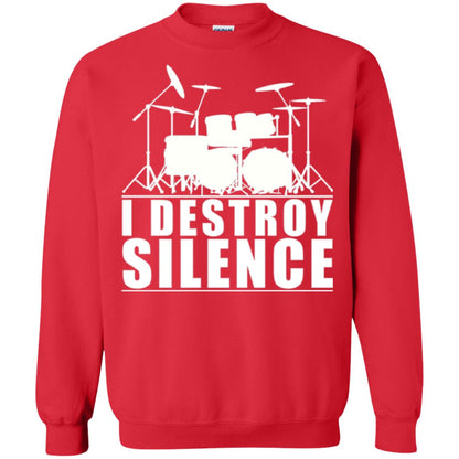 Drums Lover T-shirt I Destroy Silence Red