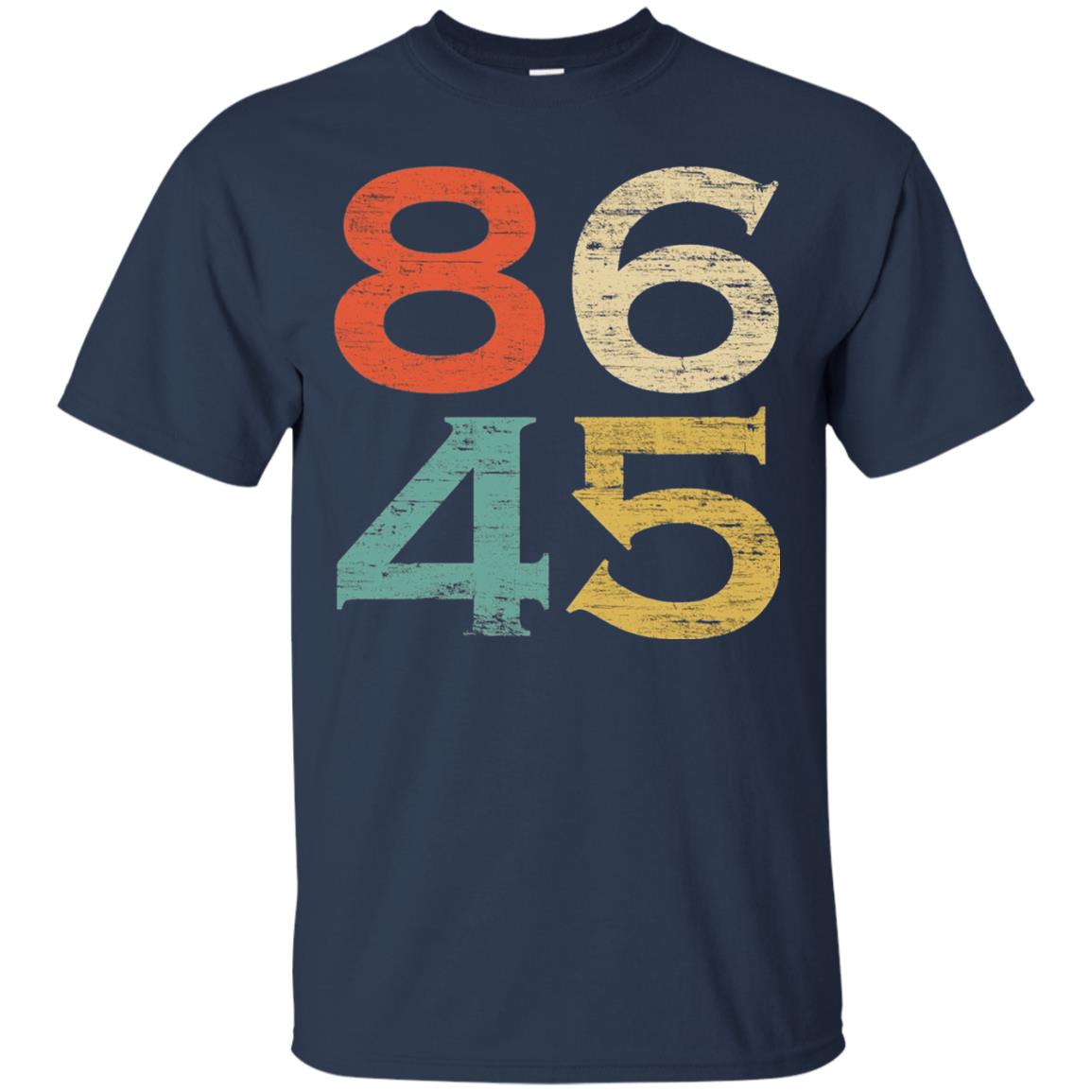 Classic Vintage Style 86 45 Anti Trump T-shirt Navy