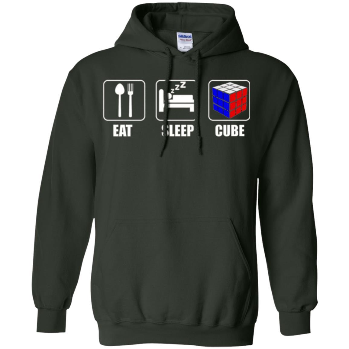 Rubik Lover T-shirt Eat Sleep Cube T-shirt Forest Green