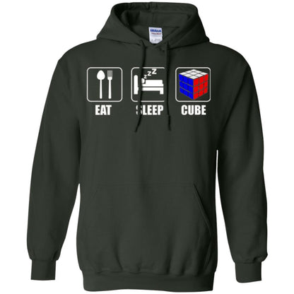 Rubik Lover T-shirt Eat Sleep Cube T-shirt Forest Green