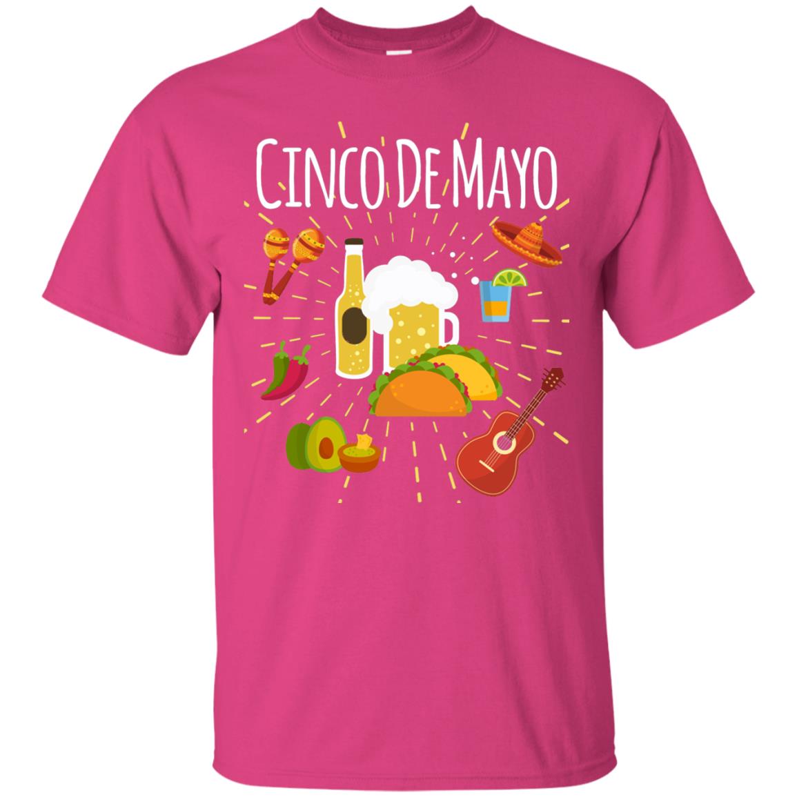 Cinco De Mayo Beer Tacos Guitar Mexico Shirt Heliconia