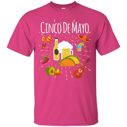 Cinco De Mayo Beer Tacos Guitar Mexico Shirt Heliconia