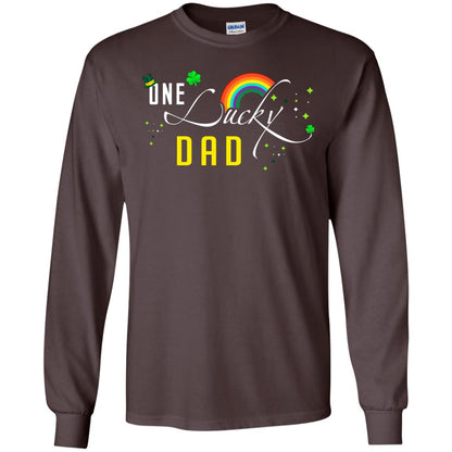 One Lucky Dad St. Patrick_s Day T-shirt Dark Chocolate