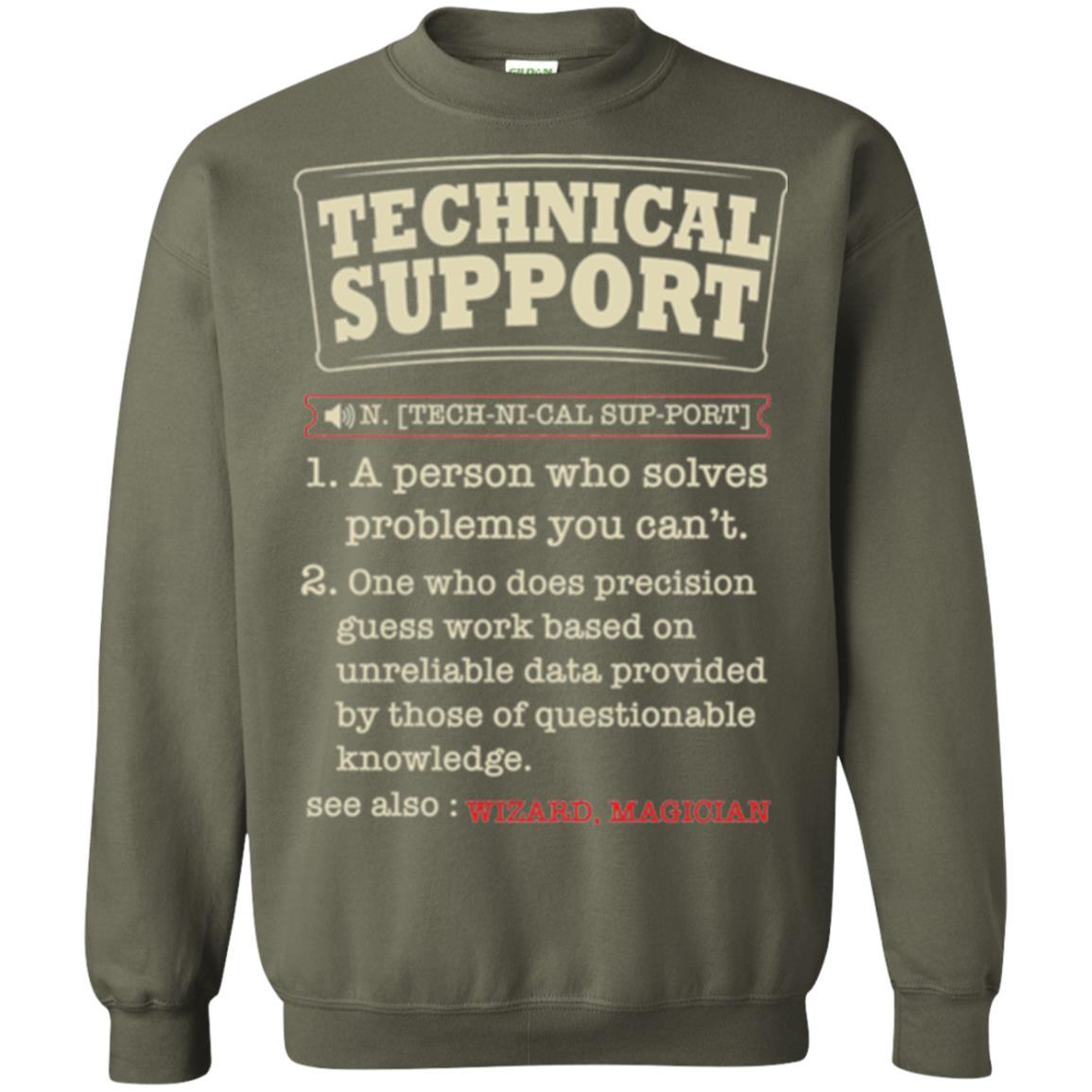 Computer Nerd T-shirt Technical Support Definition T-shirt Military Green