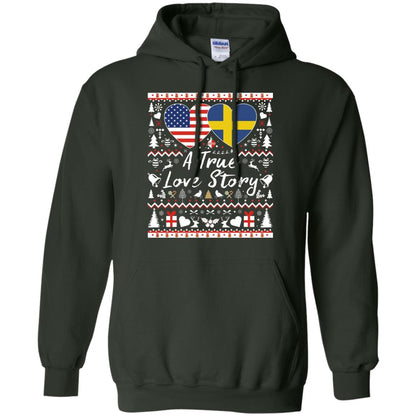 Christmas T-shirt American Swedish A True Love Story Forest Green