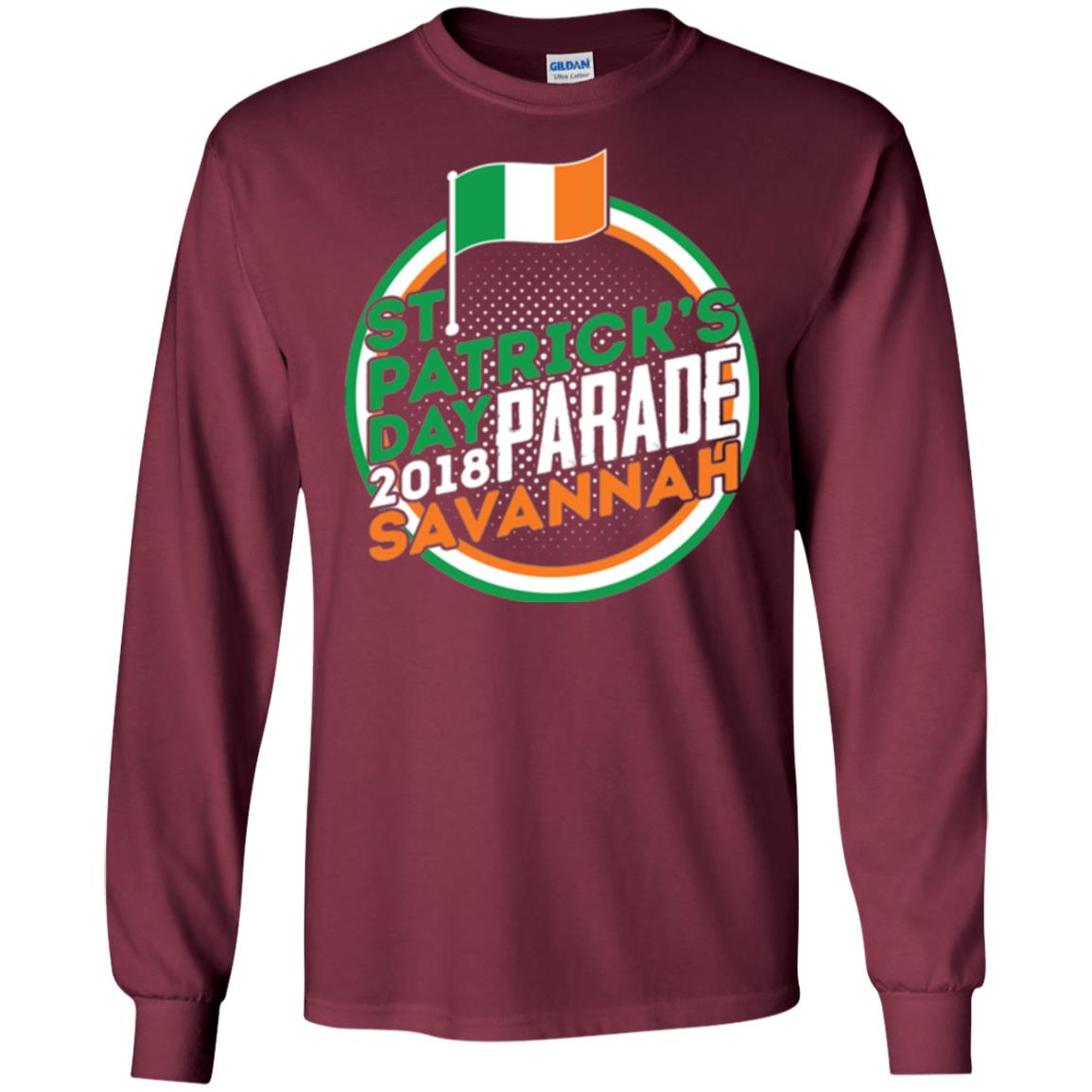 Parade Savannah 2018 Ireland Flag St. Patrick_s Day T-shirt Maroon
