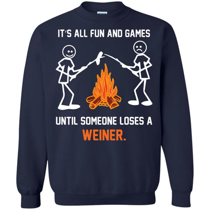 Camper T-shirt It’s All Fun And Games Until Someone Loses A Weiner Navy