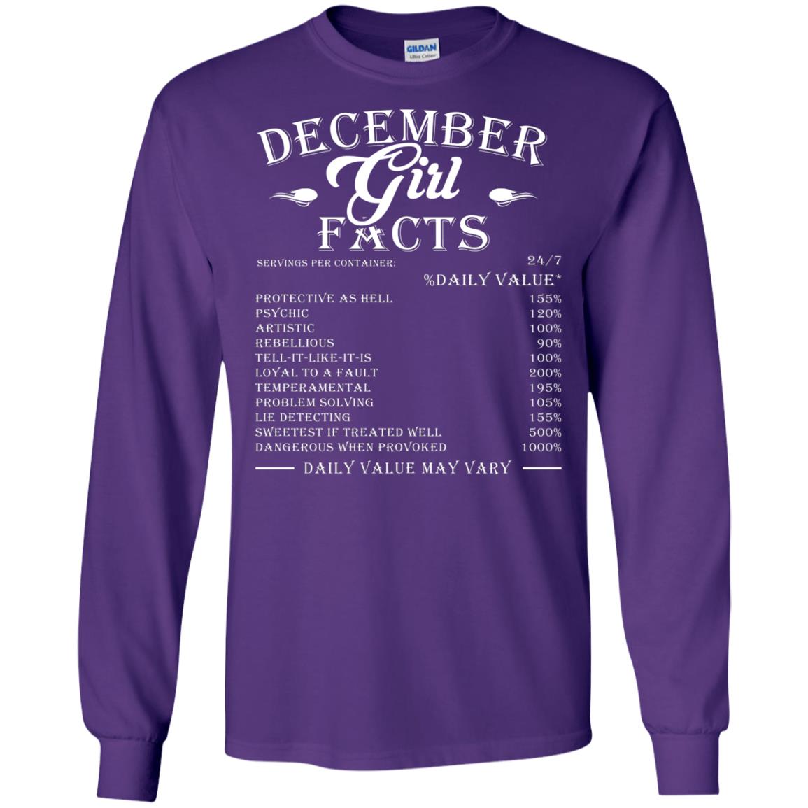 December Girl Facts T-shirt Purple