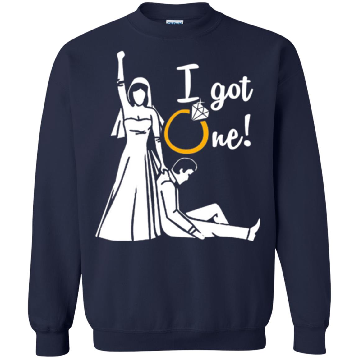 Just Married T-shirt I Got One - Funny Gift For Bride Navy