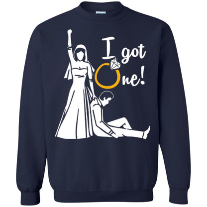 Just Married T-shirt I Got One - Funny Gift For Bride Navy