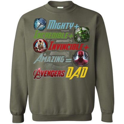 Mighty Incredible Invincible Amazing Dad Movie Fan T-shirt Military Green