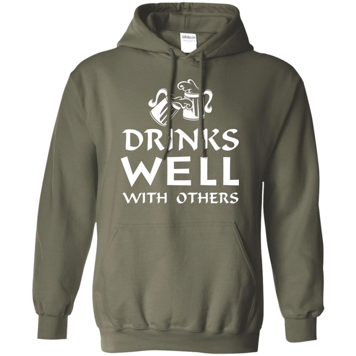 Drinks Well With Others St. Patrick_s Day T-shirt Military Green