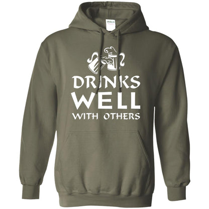 Drinks Well With Others St. Patrick_s Day T-shirt Military Green