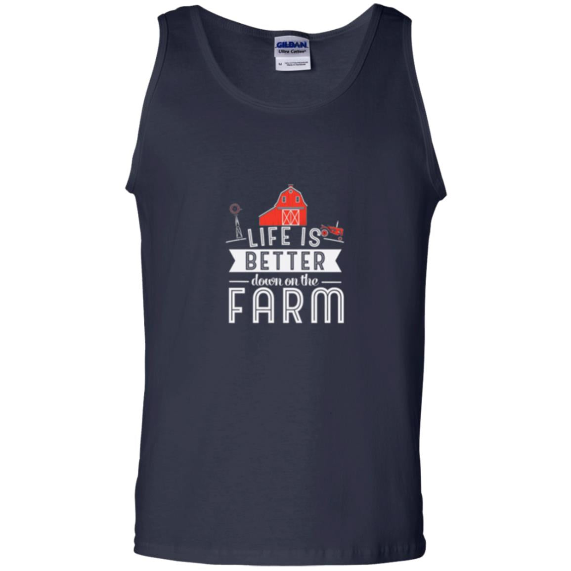 Life Is Better Down On The Farm Farmer T-shirt Navy